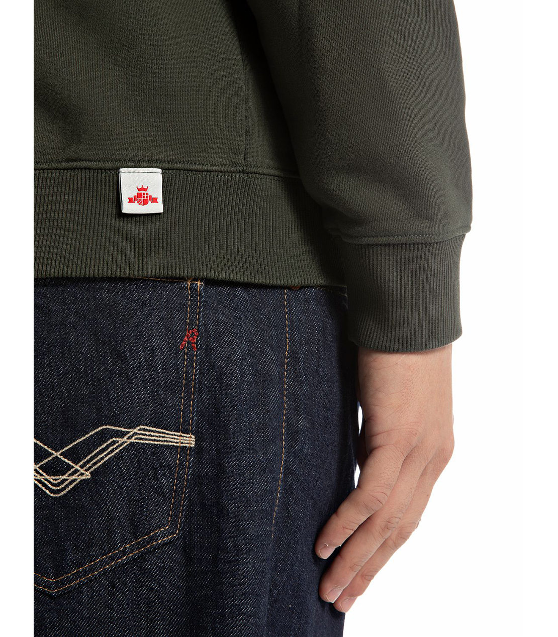 オーガニックコットンフリースフーディー 詳細画像 アーミーグリーン 6